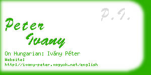 peter ivany business card